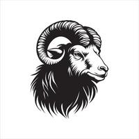 Stylized Ram Head ClipArt Design for Graphic Use vector