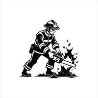 Fireman ClipArt On Duty vector