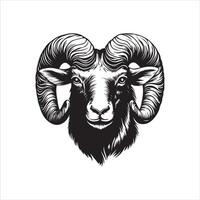 Ram Head Illustration ClipArt for Creative Projects vector