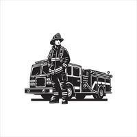 Fire Engine Heroe Firefighter ClipArt Design vector
