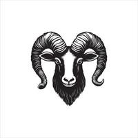 Hand-drawn Sheep Face ClipArt for Graphic Design vector