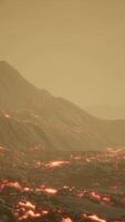 Scenic view of a part of a lava flow in the dark video
