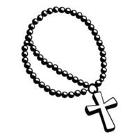 Christian Rosary ClipArt with Cross Symbol vector