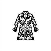 Warm and Stylish Long Outerwear ClipArt vector