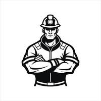 Fireman in Action Firefighter ClipArt vector