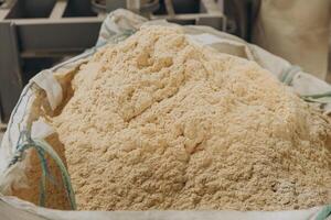 Big bag containing wood sawdust for modular building industry photo