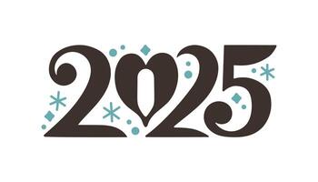 2025 New year lettering. New year 2025 minimalist on white background. Happy new year design template for new year celebration. vector
