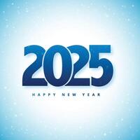Happy new year 2025 text celebration card background vector