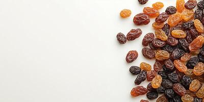 Small pile of raisins in a slightly irregular pattern, food setting photo
