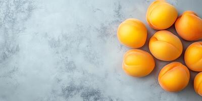 Close-up of several apricots in a random arrangement, photorealistic food photo