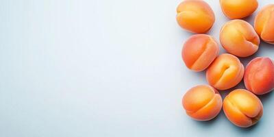 Close-up of several apricots in a random arrangement, food setting photo