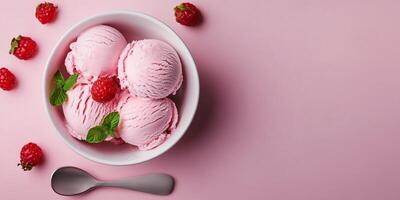 Small bowl of dairy-free ice cream with a small spoon on the side, meal photography photo