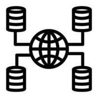 Big data icon line style vector