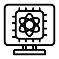 Quantum computing icon line style vector