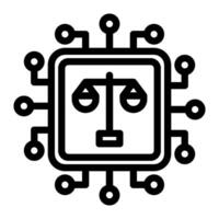 Ethical AI icon line style vector