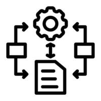 Algorithm icon line style vector