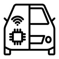 AI driven car icon line style vector