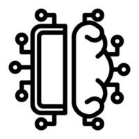 Machine learning icon line style vector