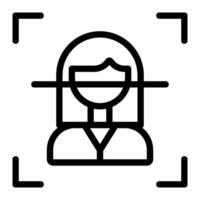 Face recognition icon line style vector
