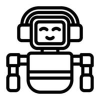 AI assistant icon line style vector