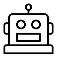Robot head icon line style vector