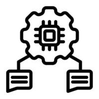 Natural language processing icon line style vector