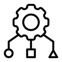 Algorithm gears icon line style vector