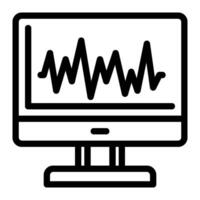 Waveform icon line style vector