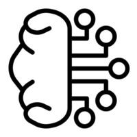 Artificial brain icon line style vector