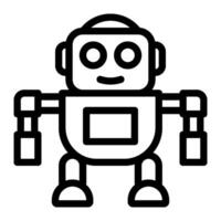 AI powered robot icon line style vector