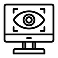 Computer vision icon line style vector