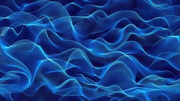 Blue waves on a dark background photo