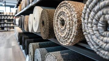 Carpet rolls in a store photo