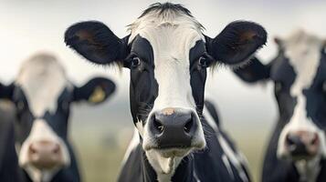 A cow with black and white spots photo