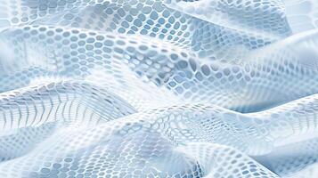 A white and blue fabric with a pattern photo