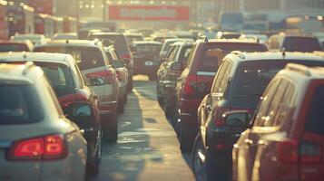 A lot of cars are parked in a parking lot photo