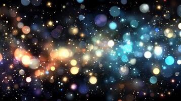 Sparkling Bokeh Glow Effects in Captivating HD Background with Vibrant Lights photo