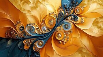 Sophisticated Abstract Patterns with Gold and Marble for Luxurious Spaces photo