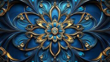 Luxurious Abstract Wave Patterns with Gold and Marble Details photo