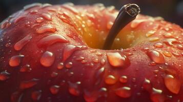 Close-Up of a Ripe Red Apple with Shin photo