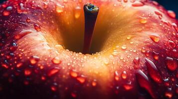 Close-Up of a Juicy Apple Showing Its Smooth Texture photo