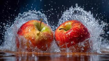 Detailed Macro View of a Shiny Red Apple photo