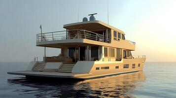 Experience Modern Luxury with This High-Resolution Realistic Boat photo