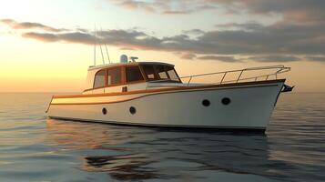 Captivating Realistic Rendering of a Modern Boat in High Definition photo