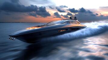 Perfectly Rendered Modern Boat Visualized in Stunning Realistic High Resolution photo
