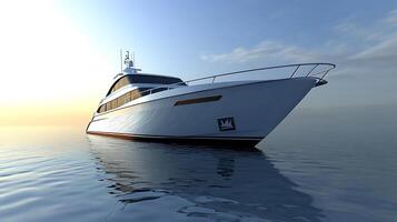 High-Quality Yacht Over Waters of Crystal Serenity in Radiant Light photo