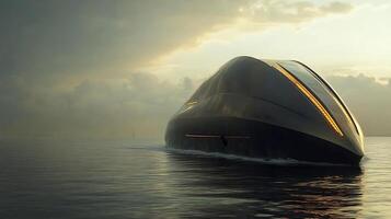 Premium Vessel Anchored in a Scene of Ocean Splendor photo