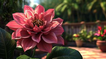Stunning Close-up of a Beautiful Flower in a Serene Garden photo