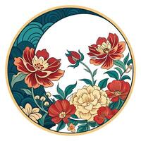 Lovely floral frame with realistic style vector