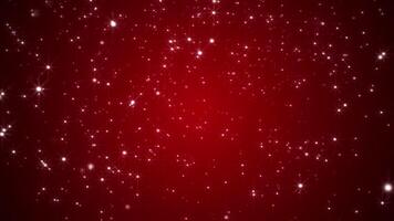 Shiny glittering red Christmas background with white twinkling stars and glowing particles. Full HD and looping luxury festive background animation. video